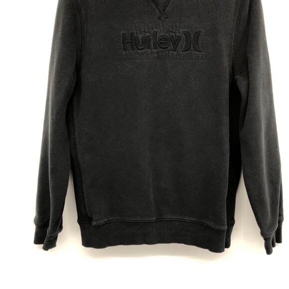 Hurley men's Black monogram logo front crewneck pullover sweater M - Picture 5 of 16